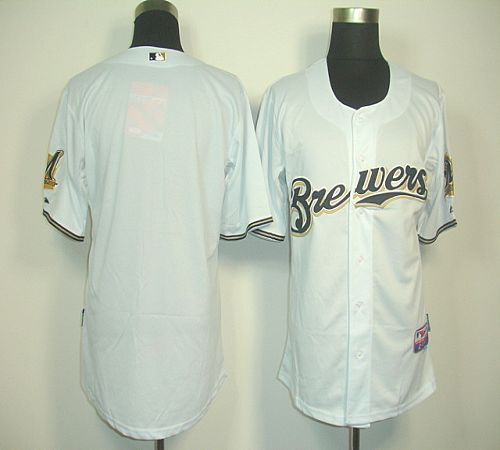 Custom Fan-Made White Milwaukee Brewers Baseball Jersey Milwaukee Brewers White Baseball Jersey