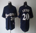 Custom Fan-Made Jonathan Lucroy Milwaukee Brewers #20 Blue Baseball Jersey