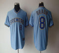 Custom Fan-Made Ryan Braun Cooperstown Milwaukee Brewers #8 Blue Baseball Jersey