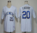 Custom Fan-Made Jonathan Lucroy Milwaukee Brewers #20 White Baseball Jersey