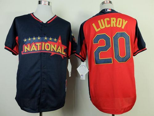 Custom Fan-Made Jonathan Lucroy Navy/Red BP Milwaukee Brewers #20 2014 All-Star Edition Baseball Jersey