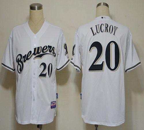 Custom Fan-Made Jonathan Lucroy Milwaukee Brewers #20 White Baseball Jersey