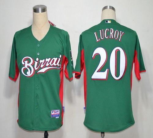 Custom Fan-Made Jonathan Lucroy Birrai Milwaukee Brewers #20 Green Baseball Jersey