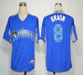 Custom Fan-Made Ryan Braun BP Milwaukee Brewers #8 Blue 2012 All-Star Edition Baseball Jersey