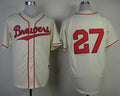 Custom Fan-Made Carlos Gomez Milwaukee Brewers #27 1948 Throwback Turn Back Clock Edition Baseball Jersey