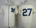 Custom Fan-Made Carlos Gomez Milwaukee Brewers #27 1913 Throwback Turn Back Clock Edition Baseball Jersey
