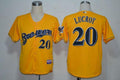 Custom Fan-Made Jonathan Lucroy Milwaukee Brewers #20 Yellow Baseball Jersey