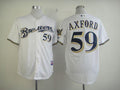 Custom Fan-Made John Axford Milwaukee Brewers #59 White Baseball Jersey