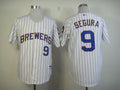 Custom Fan-Made Jean Segura Milwaukee Brewers #9 White Baseball Jersey