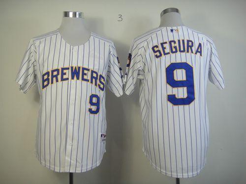 Custom Fan-Made Jean Segura Milwaukee Brewers #9 White Baseball Jersey