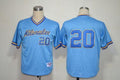 Custom Fan-Made Jonathan Lucroy Milwaukee Brewers #20 Blue 1982 Throwback Turn Back Clock Edition Baseball Jersey