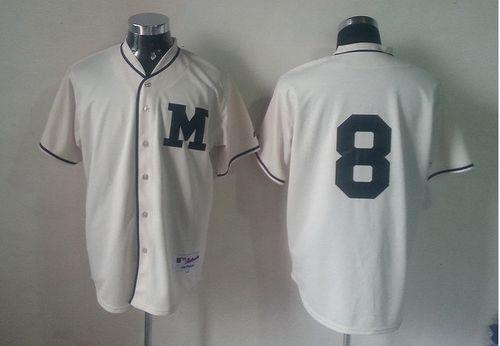 Custom Fan-Made Ryan Braun Milwaukee Brewers #8 1913 Throwback Turn Back Clock Edition Baseball Jersey