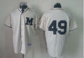 Custom Fan-Made Yovani Gallardo Milwaukee Brewers #49 1913 Throwback Turn Back Clock Edition Baseball Jersey