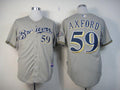 Custom Fan-Made John Axford Milwaukee Brewers #59 Grey Baseball Jersey