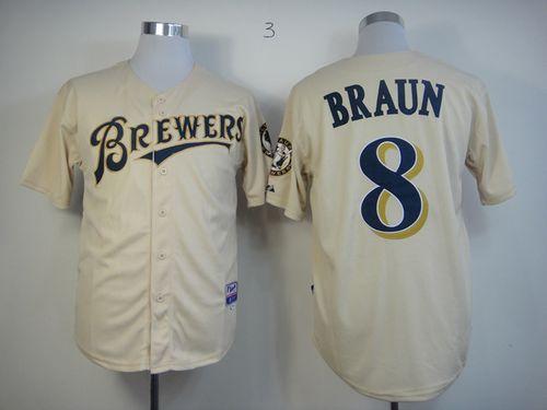 Custom Fan-Made Ryan Braun YOUniform Milwaukee Brewers #8 Baseball Jersey
