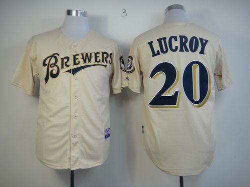 Custom Fan-Made Jonathan Lucroy YOUniform Milwaukee Brewers #20 Baseball Jersey