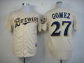 Custom Fan-Made Carlos Gomez YOUniform Milwaukee Brewers #27 Baseball Jersey