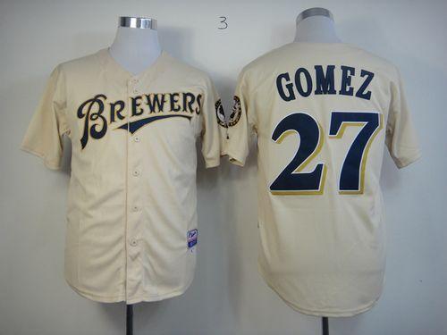 Custom Fan-Made Carlos Gomez YOUniform Milwaukee Brewers #27 Baseball Jersey