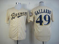 Custom Fan-Made Yovani Gallardo YOUniform Milwaukee Brewers #49 Baseball Jersey