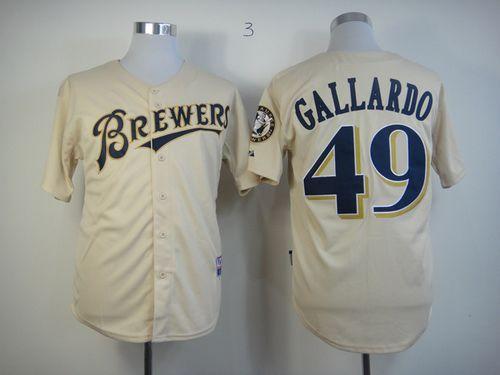 Custom Fan-Made Yovani Gallardo YOUniform Milwaukee Brewers #49 Baseball Jersey