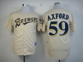 Custom Fan-Made John Axford YOUniform Milwaukee Brewers #59 Baseball Jersey