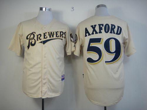 Custom Fan-Made John Axford YOUniform Milwaukee Brewers #59 Baseball Jersey