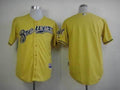 Custom Fan-Made Yellow Milwaukee Brewers Baseball Jersey Milwaukee Brewers Yellow Baseball Jersey