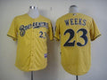 Custom Fan-Made Rickie Weeks Milwaukee Brewers #23 Yellow Baseball Jersey