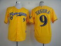 Custom Fan-Made Jean Segura Cerveceros Milwaukee Brewers #9 Yellow Baseball Jersey