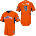 Custom Fan-Made Jean Segura Milwaukee Brewers #9 Orange 2013 All-Star Edition Baseball Jersey