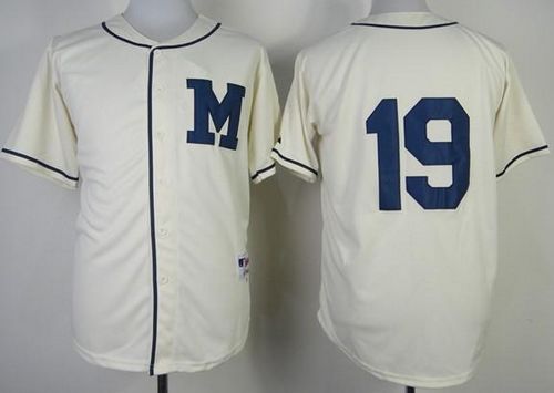 Custom Fan-Made Robin Yount Milwaukee Brewers #19 1913 Throwback Turn Back Clock Edition Baseball Jersey