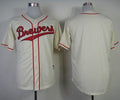 Custom Fan-Made Cream 1948 Milwaukee Brewers Baseball Jersey Milwaukee Brewers 1948 Throwback Turn Back Clock Edition Baseball Jersey