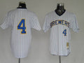 Custom Fan-Made Paul Molitor Milwaukee Brewers #4 White Throwback Baseball Jersey