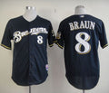 Custom Fan-Made Ryan Braun Milwaukee Brewers #8 Blue Baseball Jersey
