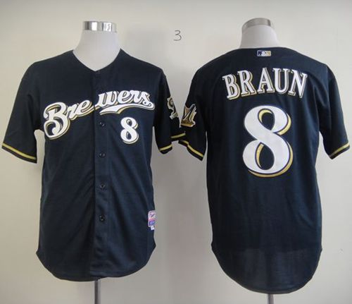 Custom Fan-Made Ryan Braun Milwaukee Brewers #8 Blue Baseball Jersey