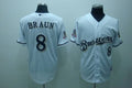 Custom Fan-Made Ryan Braun Milwaukee Brewers #8 White Baseball Jersey
