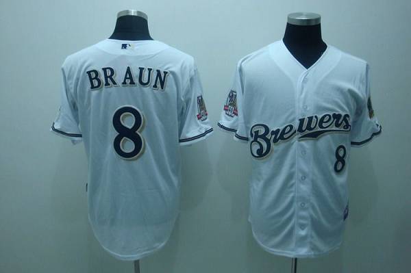 Custom Fan-Made Ryan Braun Milwaukee Brewers #8 White Baseball Jersey