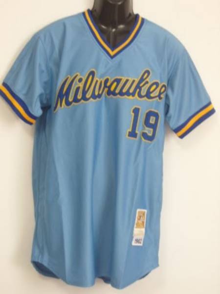 Custom Fan-Made Robin Yount Milwaukee Brewers #19 Blue Throwback Baseball Jersey