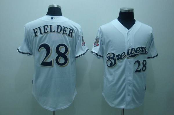Custom Fan-Made Prince Fielder Milwaukee Brewers #28 White Baseball Jersey