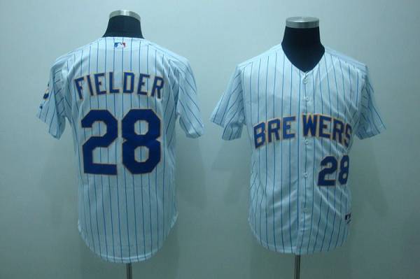 Custom Fan-Made Prince Fielder Blue Milwaukee Brewers #28 Blue Baseball Jersey