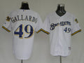 Custom Fan-Made Yovani Gallardo Milwaukee Brewers #49 White Baseball Jersey
