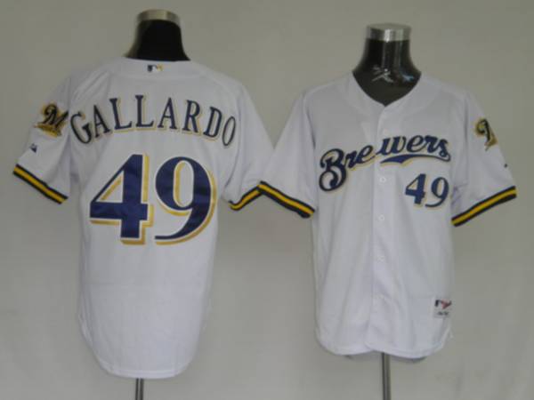Custom Fan-Made Yovani Gallardo Milwaukee Brewers #49 White Baseball Jersey