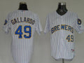Custom Fan-Made Yovani Gallardo Blue Milwaukee Brewers #49 Blue Baseball Jersey
