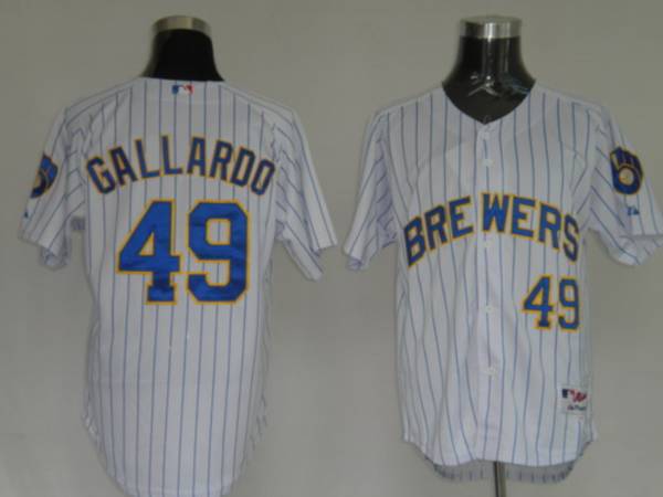 Custom Fan-Made Yovani Gallardo Blue Milwaukee Brewers #49 Blue Baseball Jersey