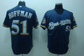 Custom Fan-Made Trevor Hoffman Milwaukee Brewers #51 Blue Baseball Jersey