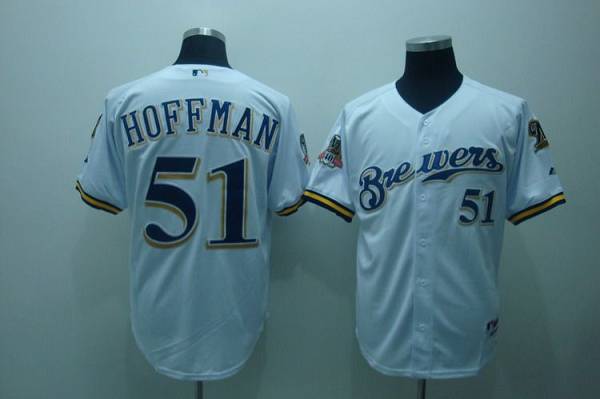 Custom Fan-Made Trevor Hoffman Milwaukee Brewers #51 White Baseball Jersey