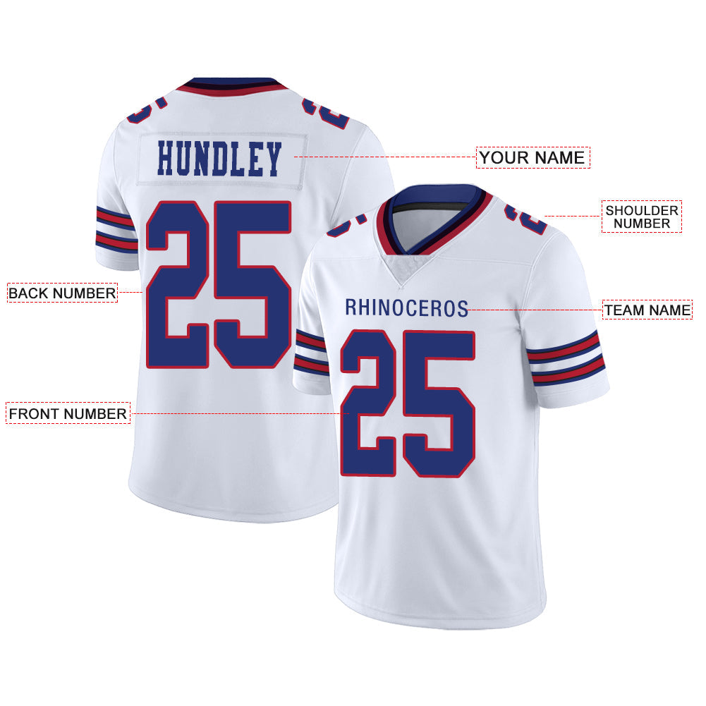 Custom white football jersey front view | GameDay Jerseys