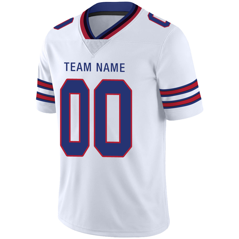 Custom white football jersey detail | GameDay Jerseys
