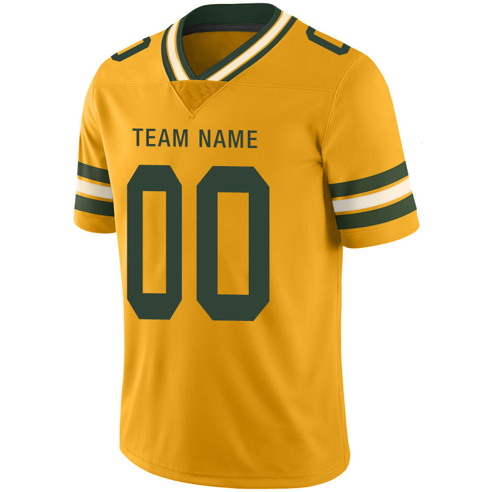 Custom yellow football jersey detail | GameDay Jerseys