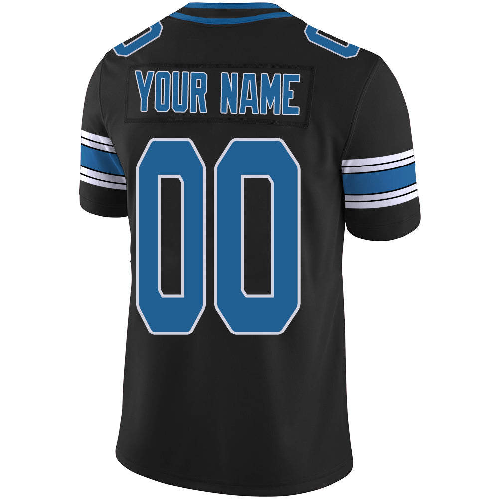 Custom black football jersey back view | GameDay Jerseys